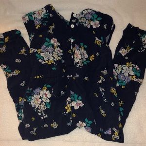 Blue Floral One piece jumpsuit